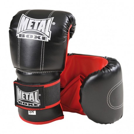 Gants de sacs entraînement MB en PU, "Junior" - NOIR BRILLANT