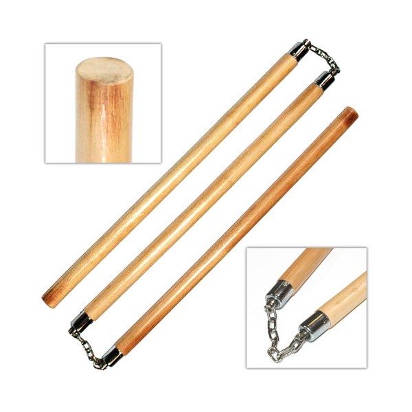 Bâton 3 sections en rotin, 60 cm x 3 - Chaîne à rotule