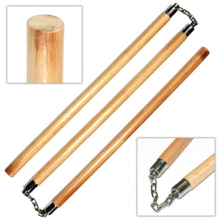 Bâton 3 sections en rotin, 60 cm x 3 - Chaîne à rotule