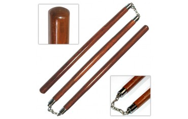 Bâton 3 sections chêne rouge (strié), 60 cm x 3 - Chaîne à rotule