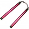 Nunchaku rond, 30 cm, aluminium anodisé rouge - Chaîne à rotule