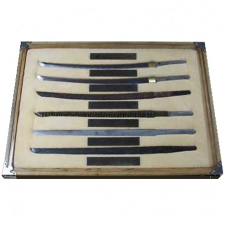 Tableau étapes fabrication lames Katana (6 lames sous verre)