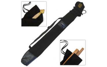 Etui large en bâche coton, bas renforcé & bandoulière, 130 cm - Noir