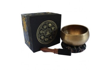 Bol chantant népalais avec coussin et bâton + boîte, diam.10cm, 390gr