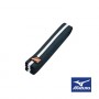 Ceinture piquée MIZUNO Femme, coton 295cm, T.5,5 - NOIR ligne BLANCHE