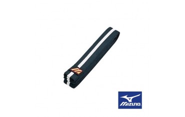 Ceinture piquée MIZUNO Femme, coton 295cm, T.5,5 - NOIR ligne BLANCHE