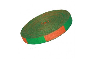 Ceinture sangle bicolore JUDO, rouleau 50 mètres - ORANGE/VERT