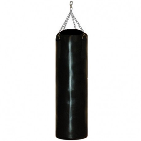 Sac de frappe 105 cm x 35, plein, PVC renf., chaîne+rotule - NOIR