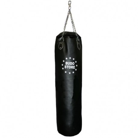 Sac de frappe 100 cm x 35, plein, CUIR, chaîne+rotule - NOIR