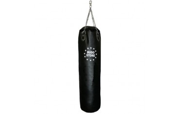 Sac de frappe 100 cm x 35, plein, CUIR, chaîne+rotule - NOIR
