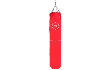 Sac de frappe 150 cm x 35, plein, CUIR, chaîne+rotule - ROUGE