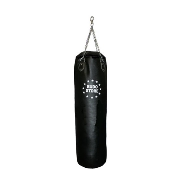 Sac de frappe 105 cm x 40, plein, CUIR, chaîne+rotule - NOIR
