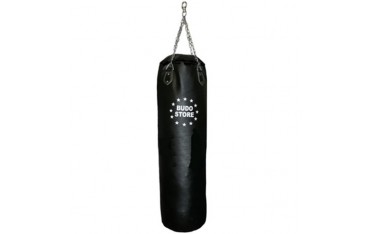 Sac de frappe 105 cm x 40, plein, CUIR, chaîne+rotule - NOIR