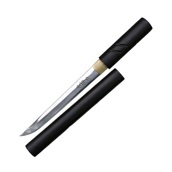 Tanto tranch. Zatoichi, lame forgée de 24 cm, fourr noir + boîte bois