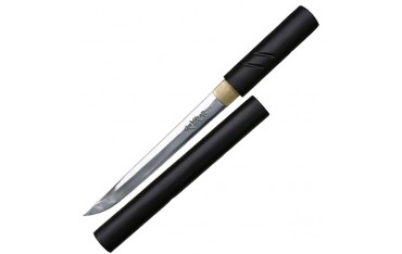 Tanto tranch. Zatoichi, lame forgée de 24 cm, fourr noir + boîte bois