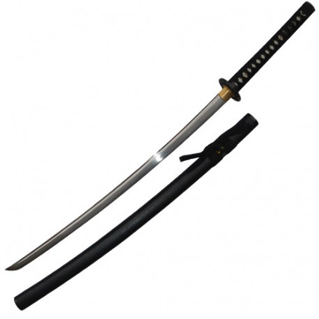 Iaito Chisai, lame forgée inox à gorge 71 cm, fourreau noir