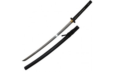 Iaito Chisai, lame forgée inox à gorge 71 cm, fourreau noir