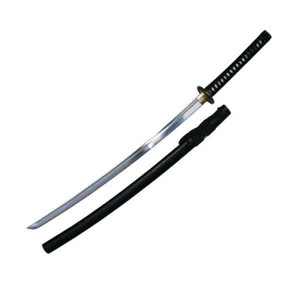 Iaito Ochiba, lame forgée inox à gorge 71,5 cm, fourreau noir