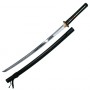 Iaito Nami, lame forgée inox à gorge 68 cm, fourreau noir mat