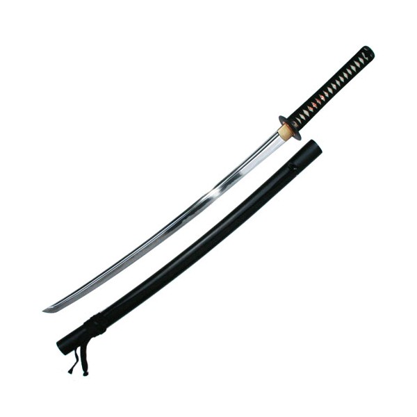 Iaito Nami, lame forgée inox à gorge 68 cm, fourreau noir mat