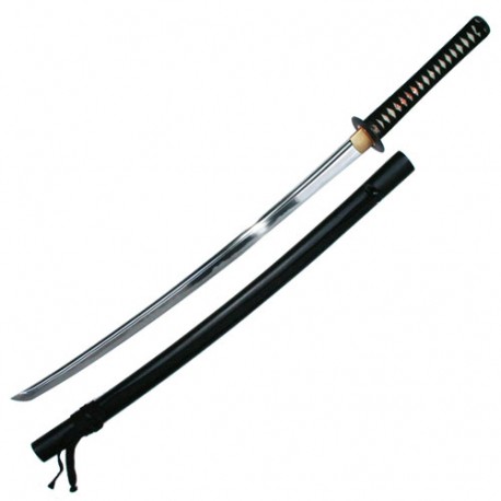 Iaito Nami, lame forgée inox à gorge 68 cm, fourreau noir mat