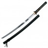 Iaito Nami, lame forgée inox à gorge 68 cm, fourreau noir mat