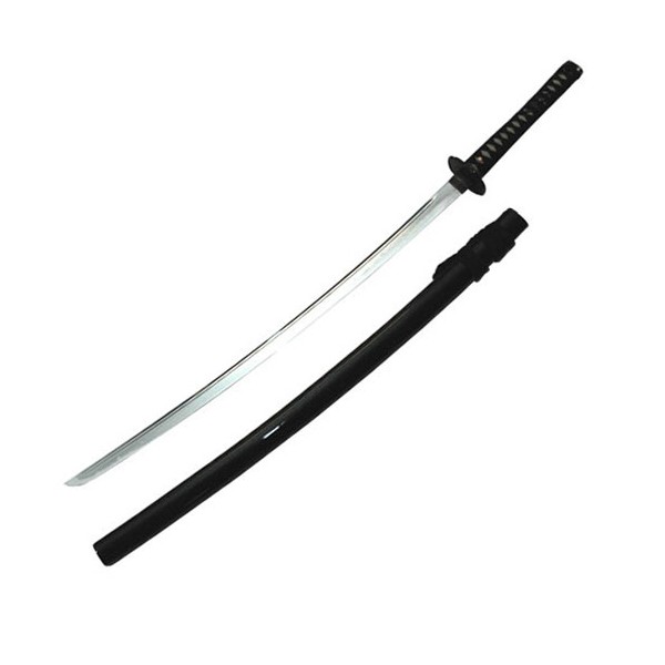 Iaito JAPON Standard T-1, lame à gorge 76 cm, fourreau laqué noir