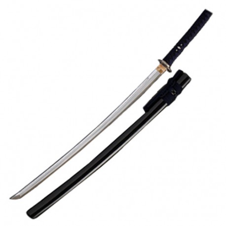 Iaito JAPON Tensho Koshirae, lame à gorge 76 cm, four. laqué noir