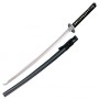 Katana tranch. Ushikawa, acier carbone 76 cm, laqué noir avec housse