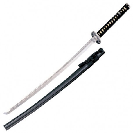 Katana tranch. Ushikawa, acier carbone 76 cm, laqué noir avec housse
