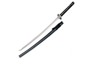 Katana tranch. Ushikawa, acier carbone 76 cm, laqué noir avec housse