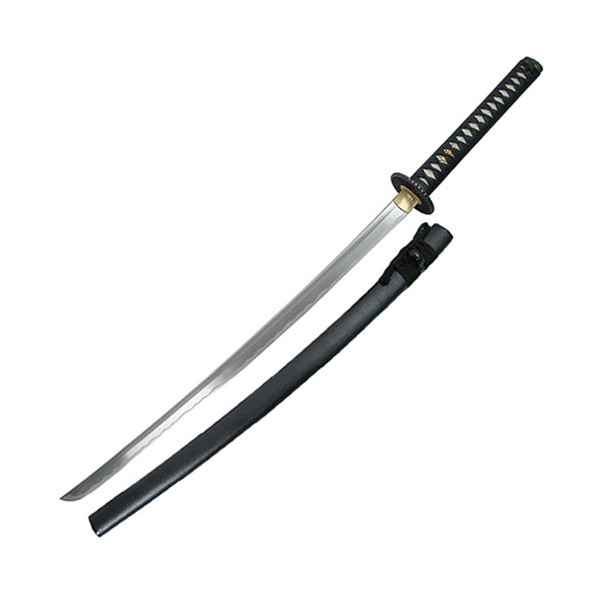 Katana tranchant Practical Plus, acier forgé 69 cm, four. laqué noir
