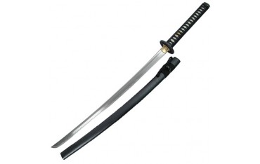 Katana tranchant Practical Plus, acier forgé 69 cm, four. laqué noir