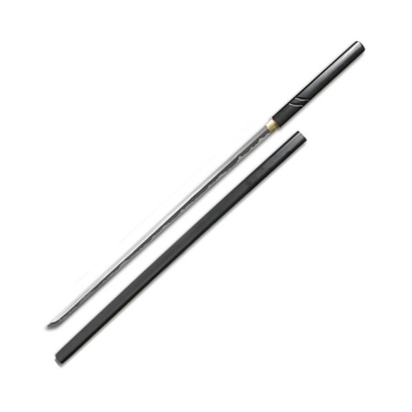 Katana Zatoichi tranchant, acier forgé 72.5 cm, fourreau noir + boîte