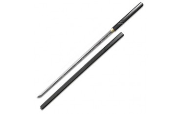 Katana Zatoichi tranchant, acier forgé 72.5 cm, fourreau noir + boîte