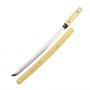 Wakizashi Shirasaya tranch., lame acier 440 de 45 cm, fourr. naturel