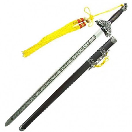 Epée chinoise semi-flexible avec fourreau, lame aluminium 74 cm