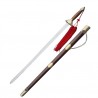 Epée chinoise semi-flexible, lame acier forgé 76 cm, four. bois exot.