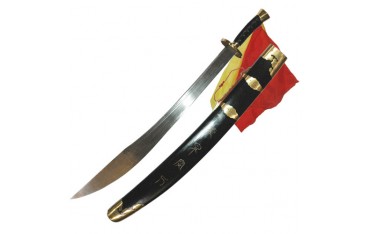 Sabre de Kung-Fu lame métal semi flexible de 65cm, fourreau bois