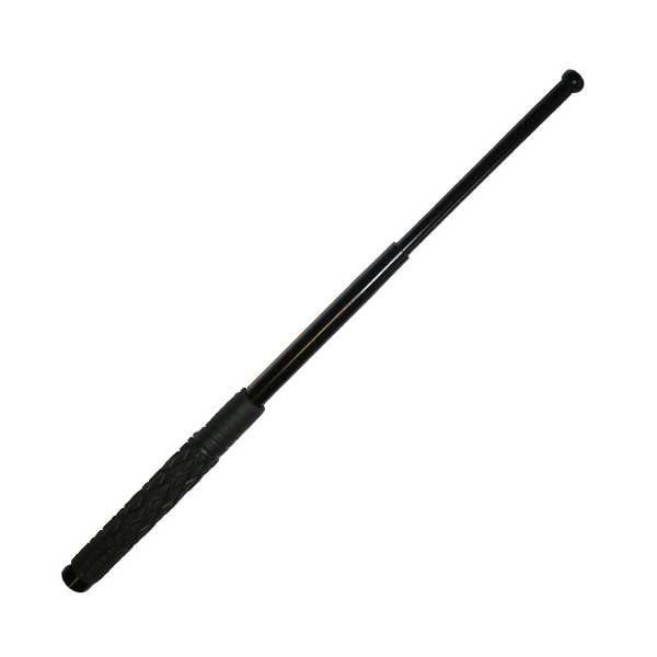 Matraque télescopique, acier trempé, 22cm fermé / 52cm ouvert + Etui
