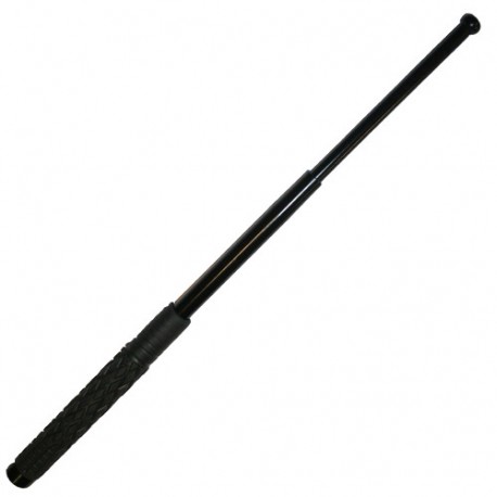 Matraque télescopique, acier trempé, 22cm fermé / 52cm ouvert + Etui