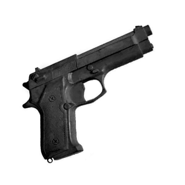 Pistolet d'entraînement en caoutchouc, modèle réaliste - NOIR