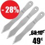 Lot de 3 couteaux à lancer "ondulations", 25.5 cm - Acier poli