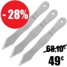 Lot de 3 couteaux à lancer "ondulations", 25.5 cm - Acier poli