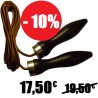 Corde à sauter en cuir, longueur 240 cm, poignées bois à roulements