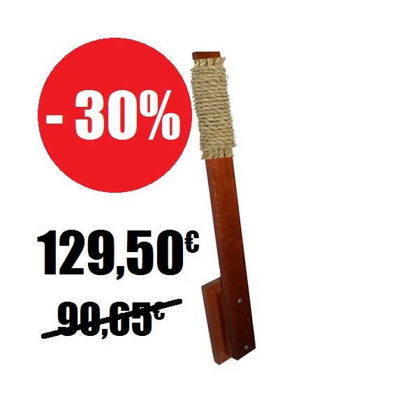 Poteau de makiwara en bois + Cible Raphia modèle rond