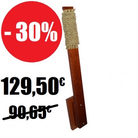 Poteau de makiwara en bois + Cible Raphia modèle rond